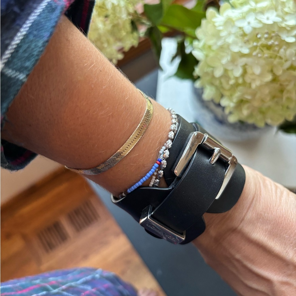 Michael Kors Black Leather Cuff Braclet - Picture 5 of 7